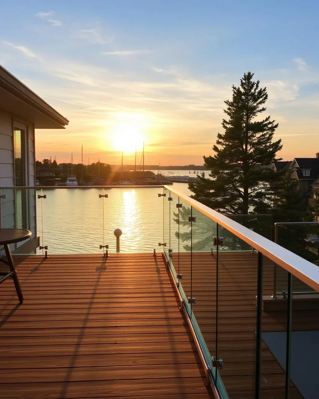Outdoor Deck Glass Railing installed by Best Glass Railings in Etobicoke, ON