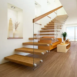 Custom Floating Stairs Glass Railings