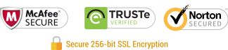 Secured by McAfee and Norton Logos