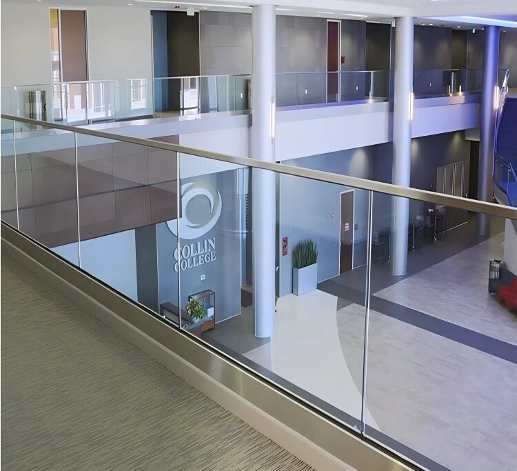 Commercial Top Rail Glass Railings