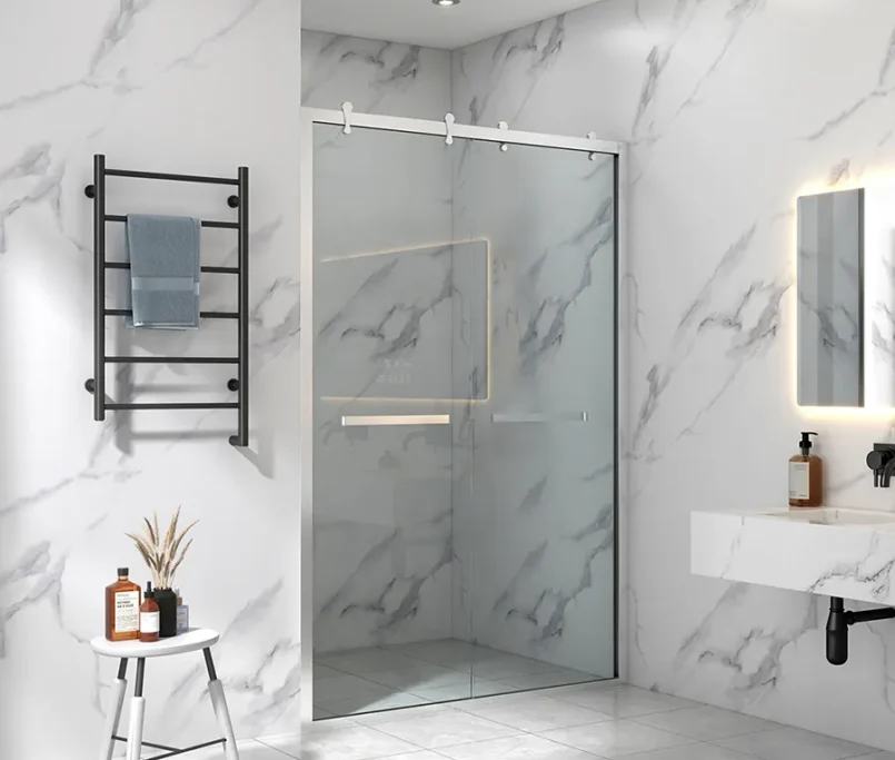 Modern Glass Shower Enclosure with stainless steel