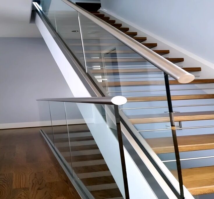 Top Rail Glass Railings for Stairs