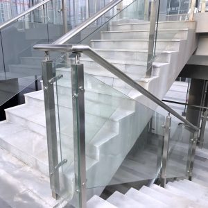 Outdoor Semi-Frameless top rail Glass railings